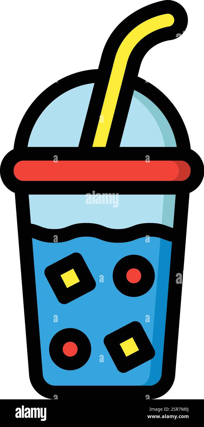 Iced Coffee Vector Icon Design Illustration Stock Vector