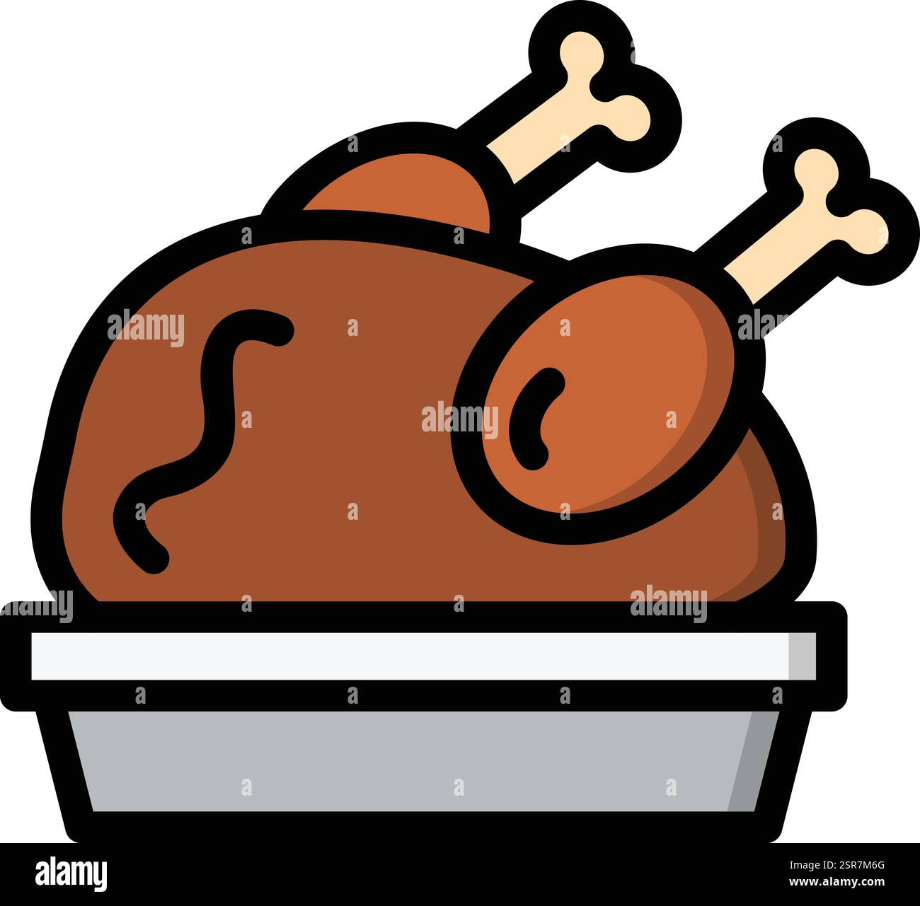 Roasted Chicken Vector Icon Design Illustration Stock Vector