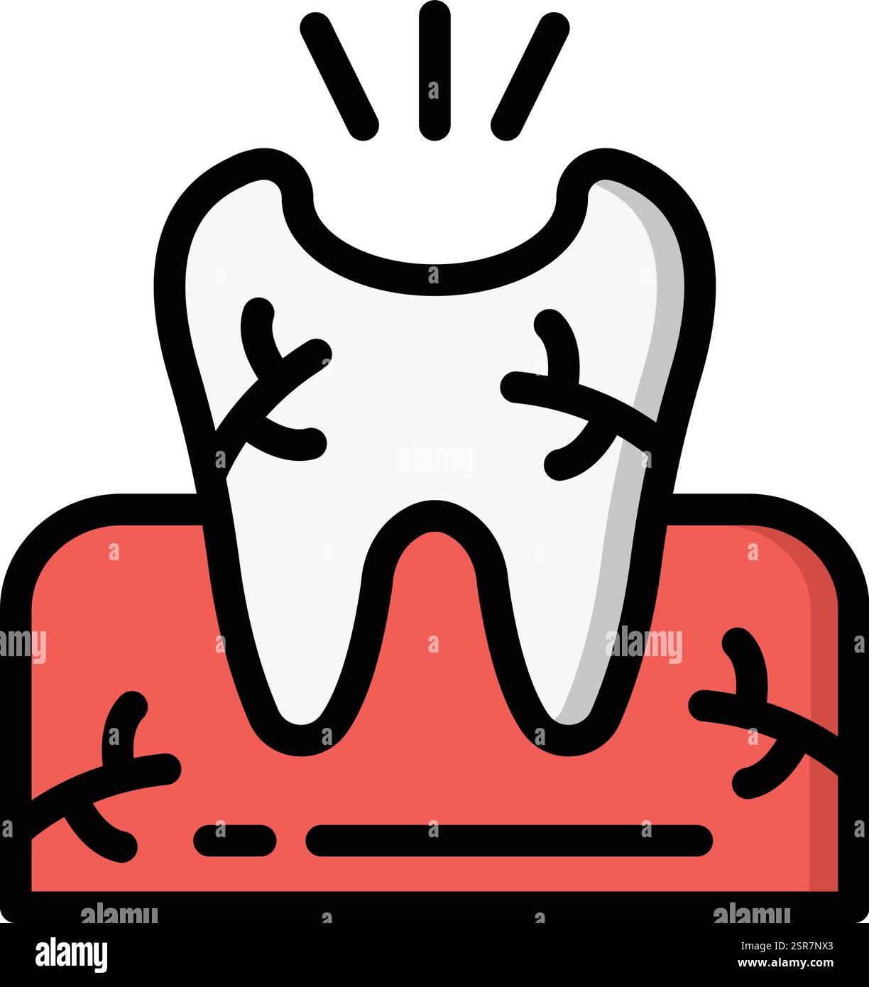 Broken Tooth Vector Icon Design Illustration Stock Vector