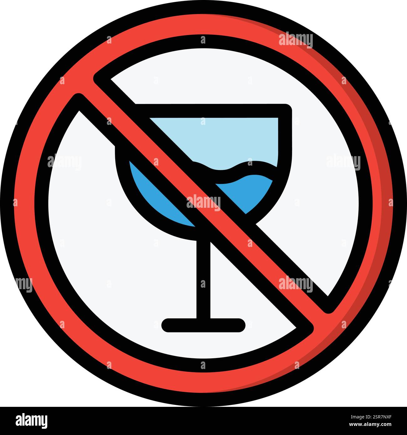 Alcohol Prohibition Vector Icon Design Illustration Stock Vector