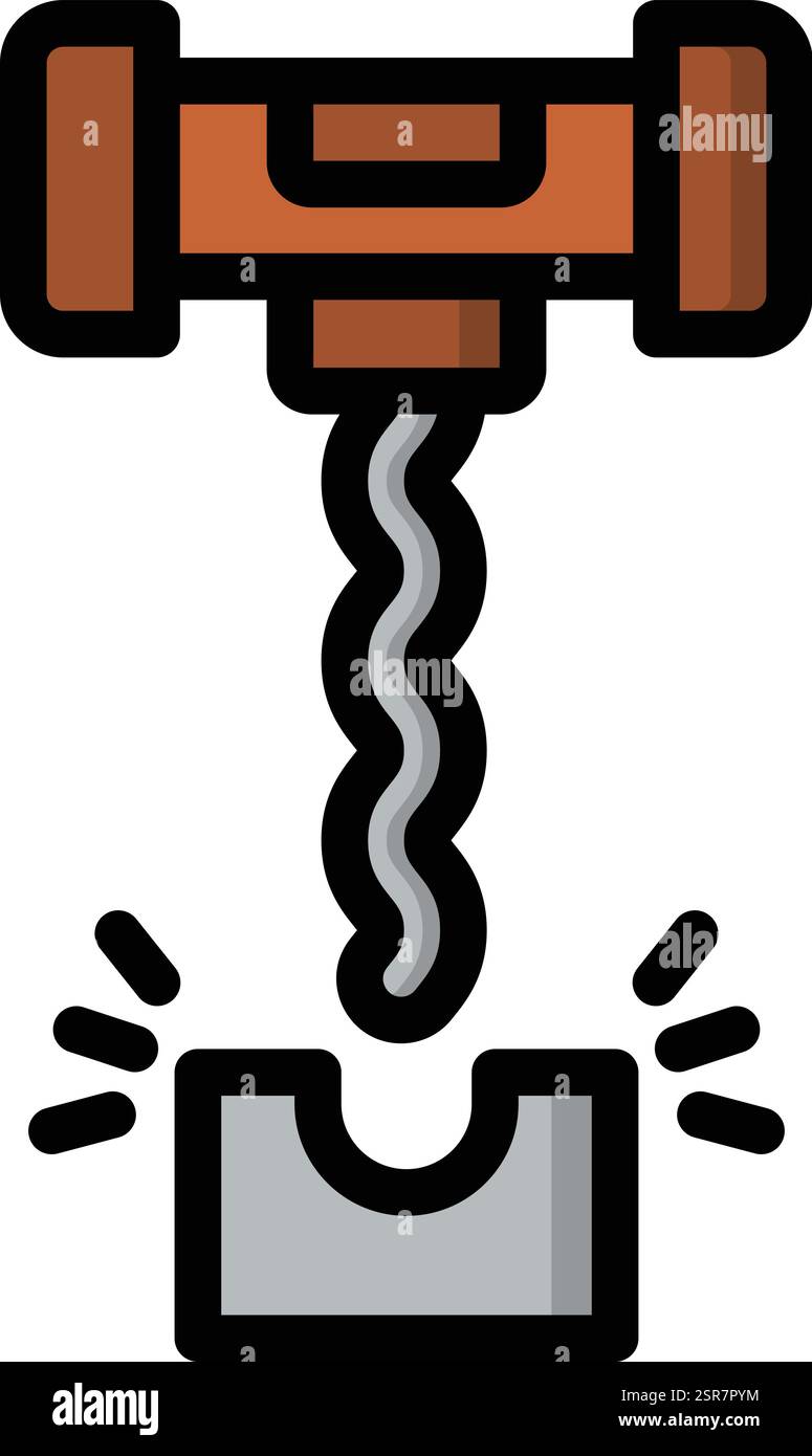 Corkscrew Vector Icon Design Illustration Stock Vector