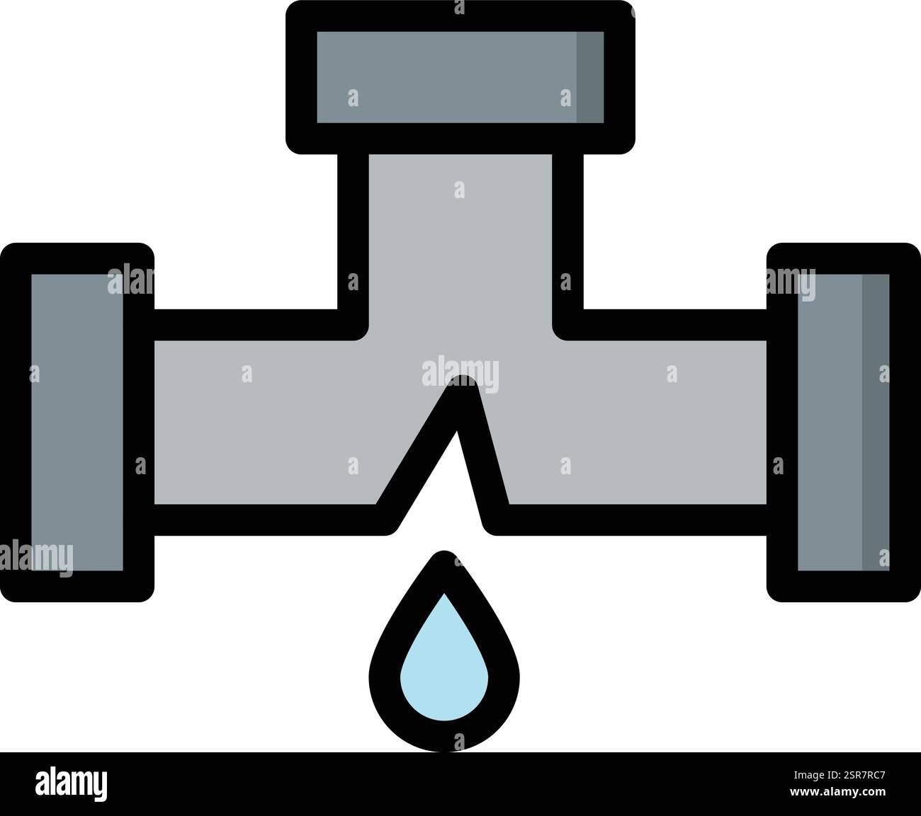Damage Pipe Vector Icon Design Illustration Stock Vector