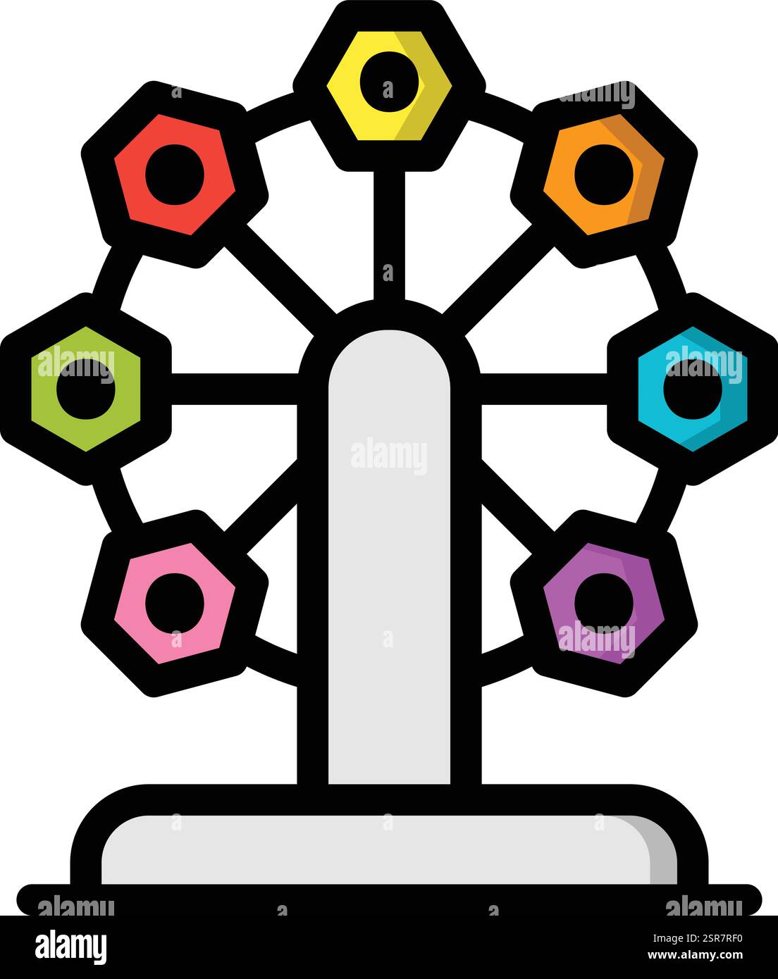 Ferris Wheel Vector Icon Design Illustration Stock Vector