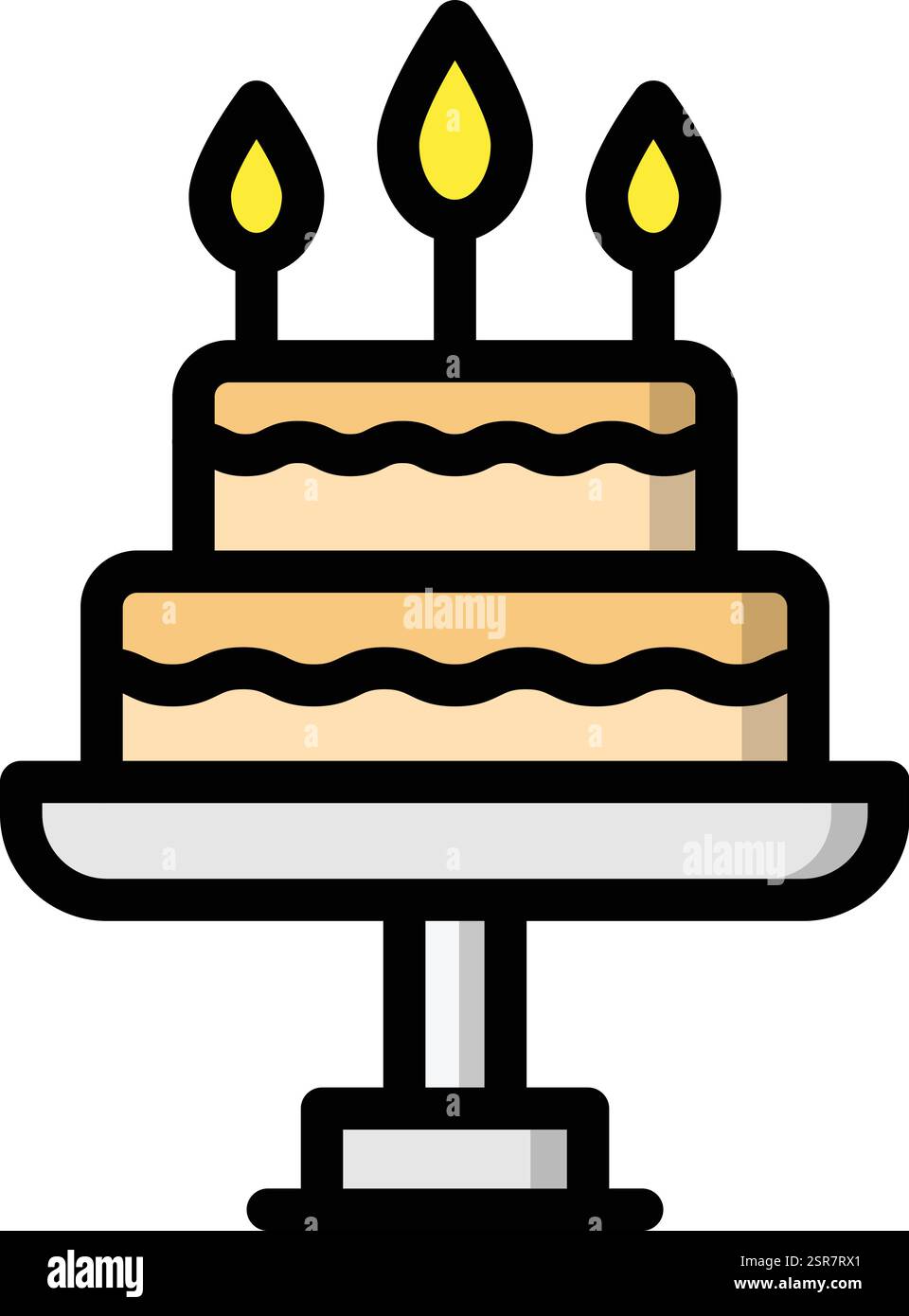 Birthday Cake Vector Icon Design Illustration Stock Vector
