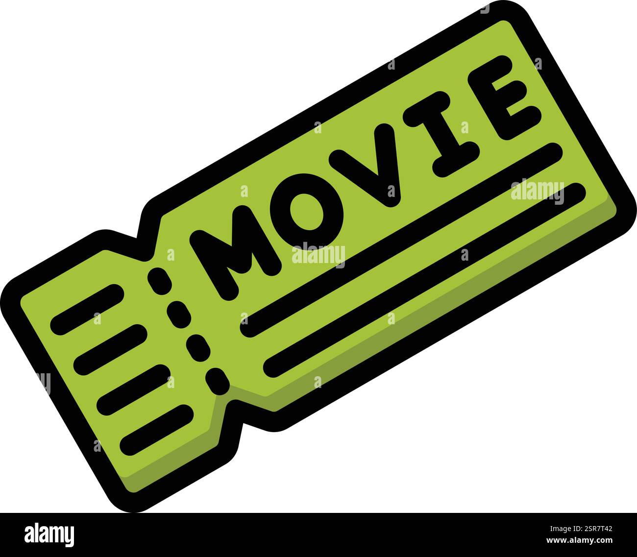 Movie Ticket Vector Icon Design Illustration Stock Vector