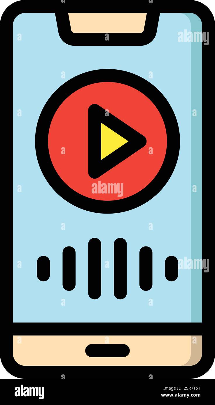 Music App Vector Icon Design Illustration Stock Vector