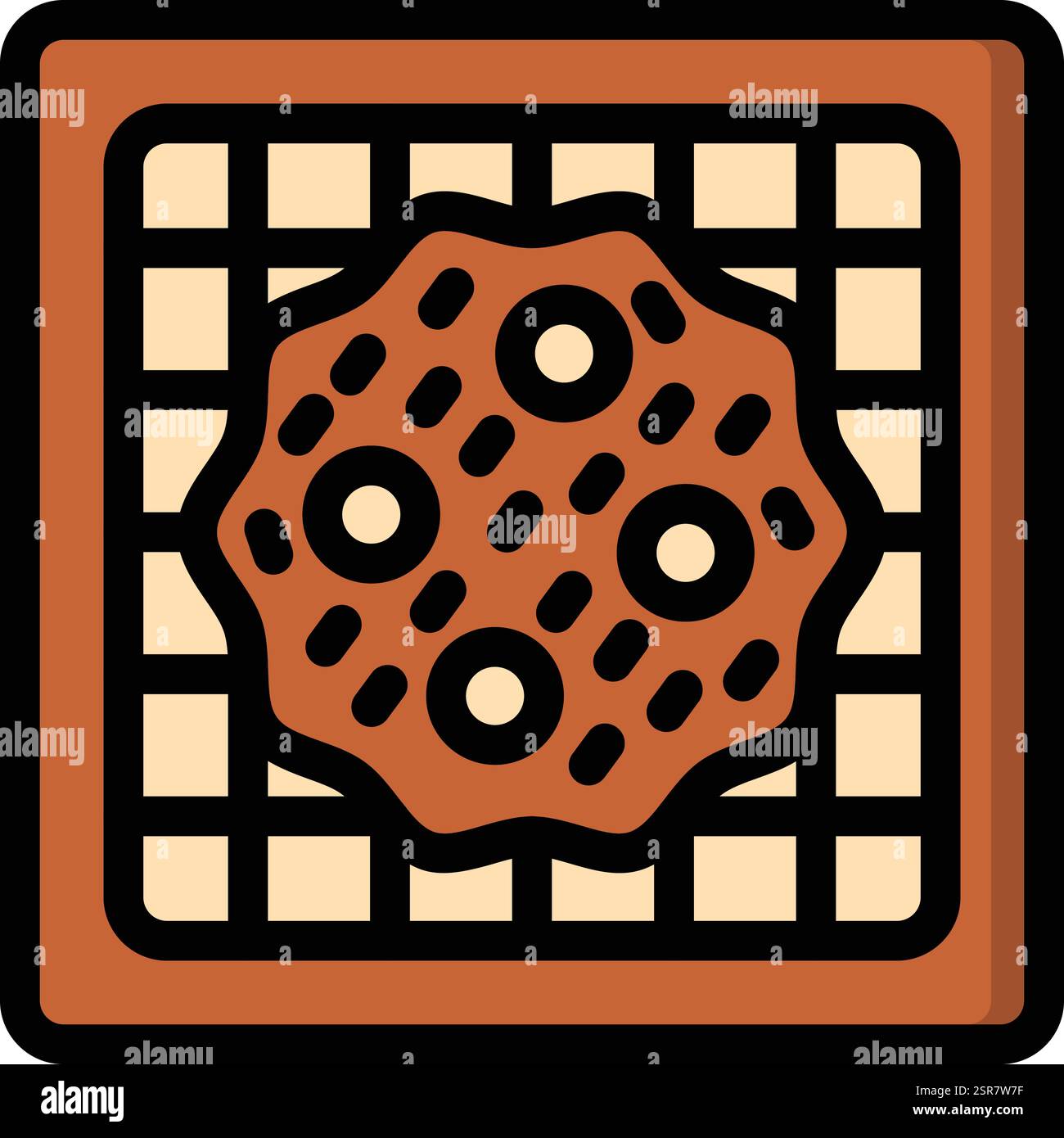 Waffle Vector Icon Design Illustration Stock Vector