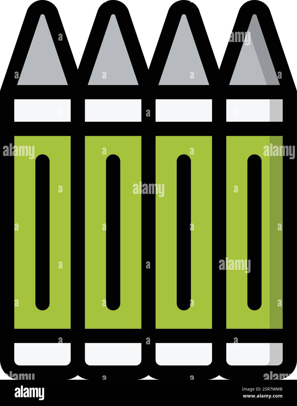 Crayons Vector Icon Design Illustration Stock Vector