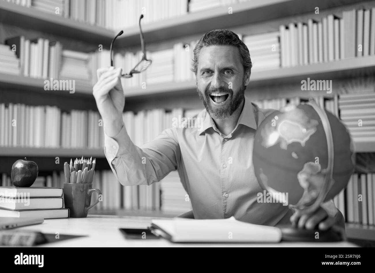 School teacher brainstorm in Black and White Stock Photos & Images - Alamy