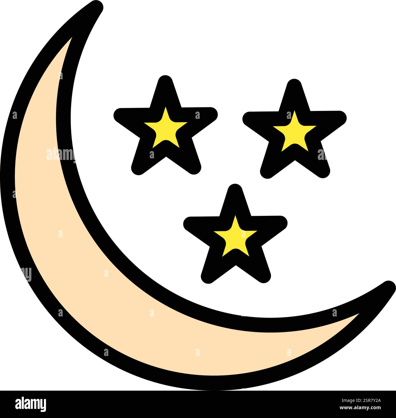 Moon And Star Vector Icon Design Illustration Stock Vector