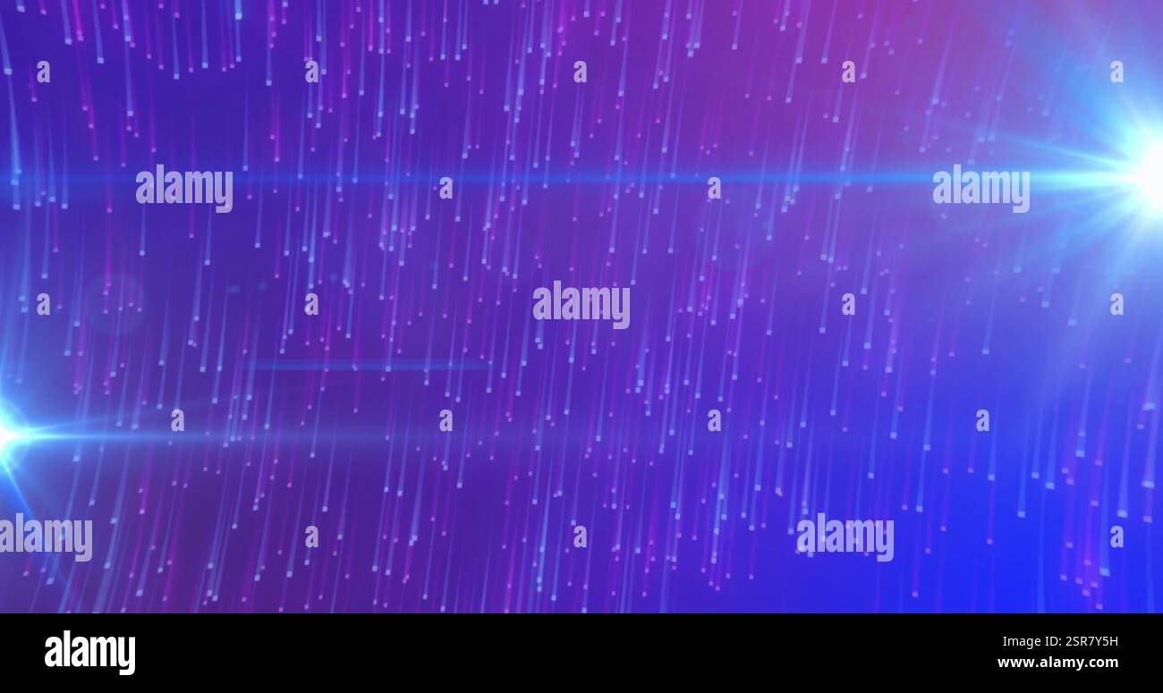 Image of blue light trails falling on blue background Stock Photo - Alamy