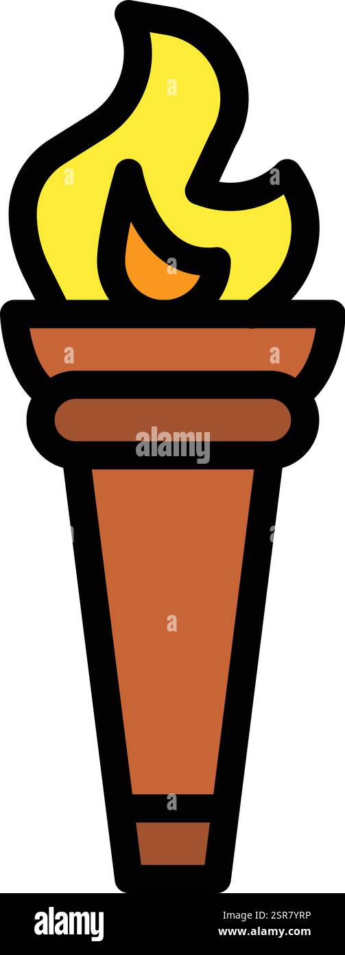 Fire torch Vector Icon Design Illustration Stock Vector