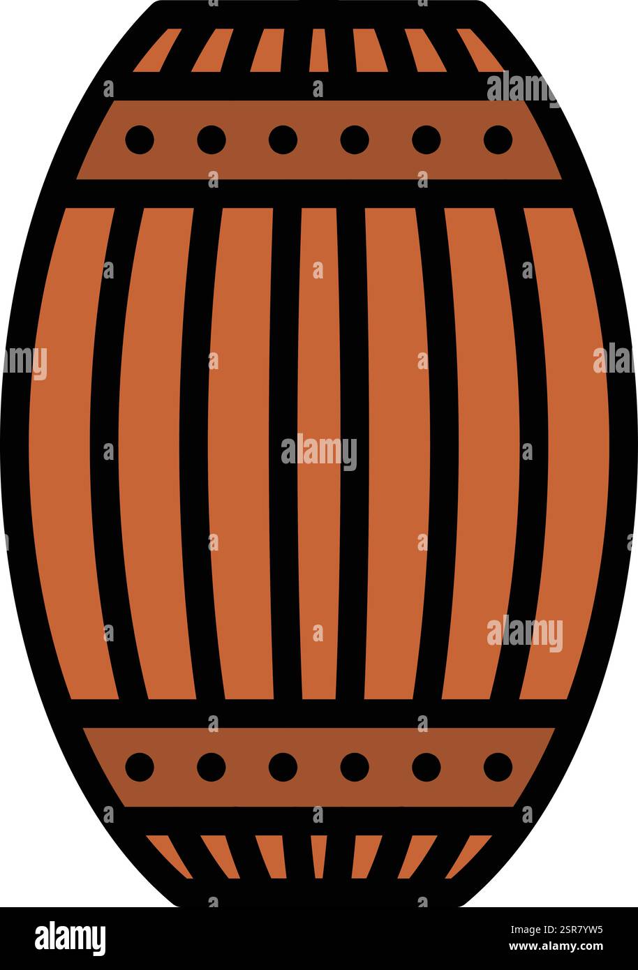Wooden barrel Vector Icon Design Illustration Stock Vector