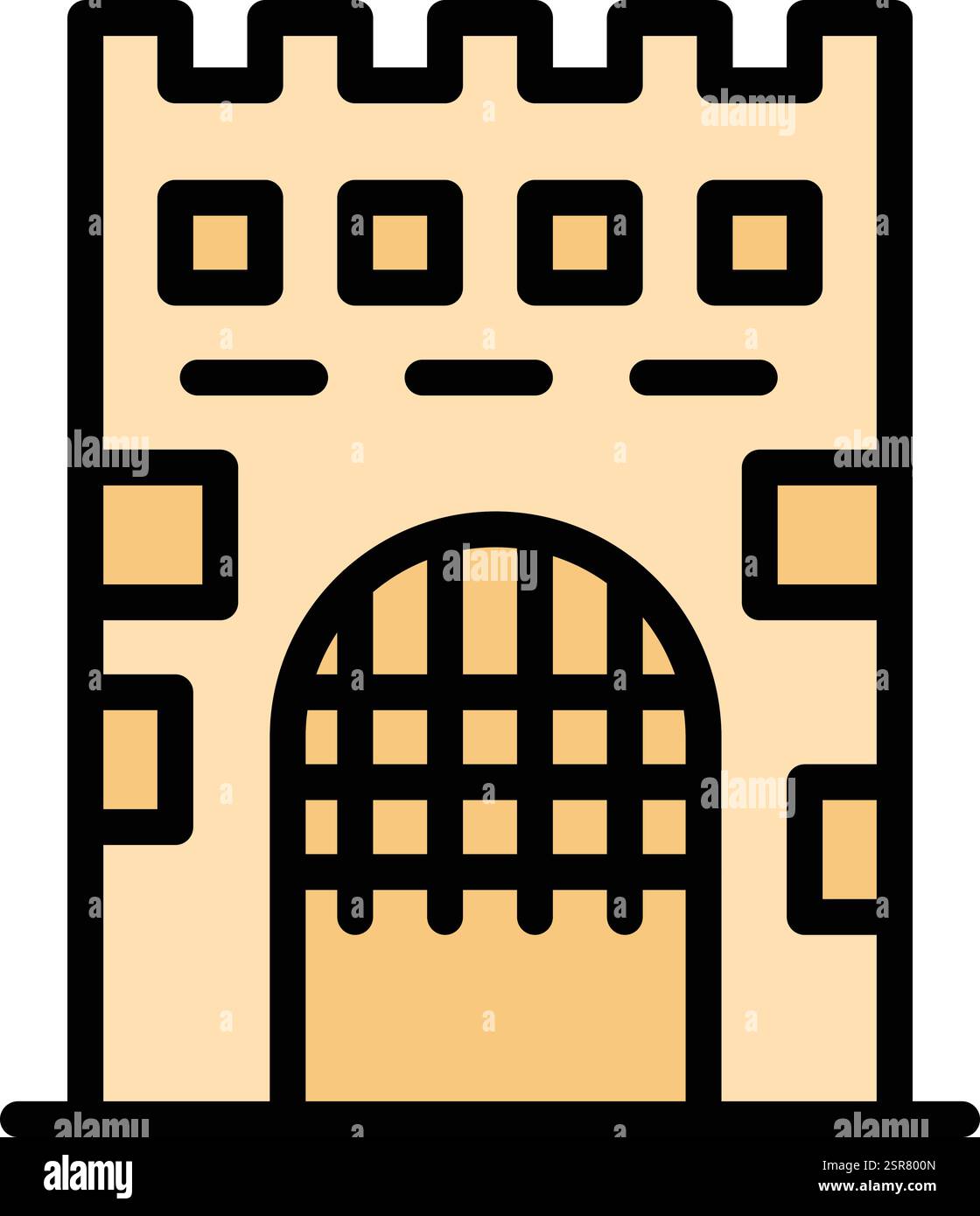 Medieval gate Vector Icon Design Illustration Stock Vector