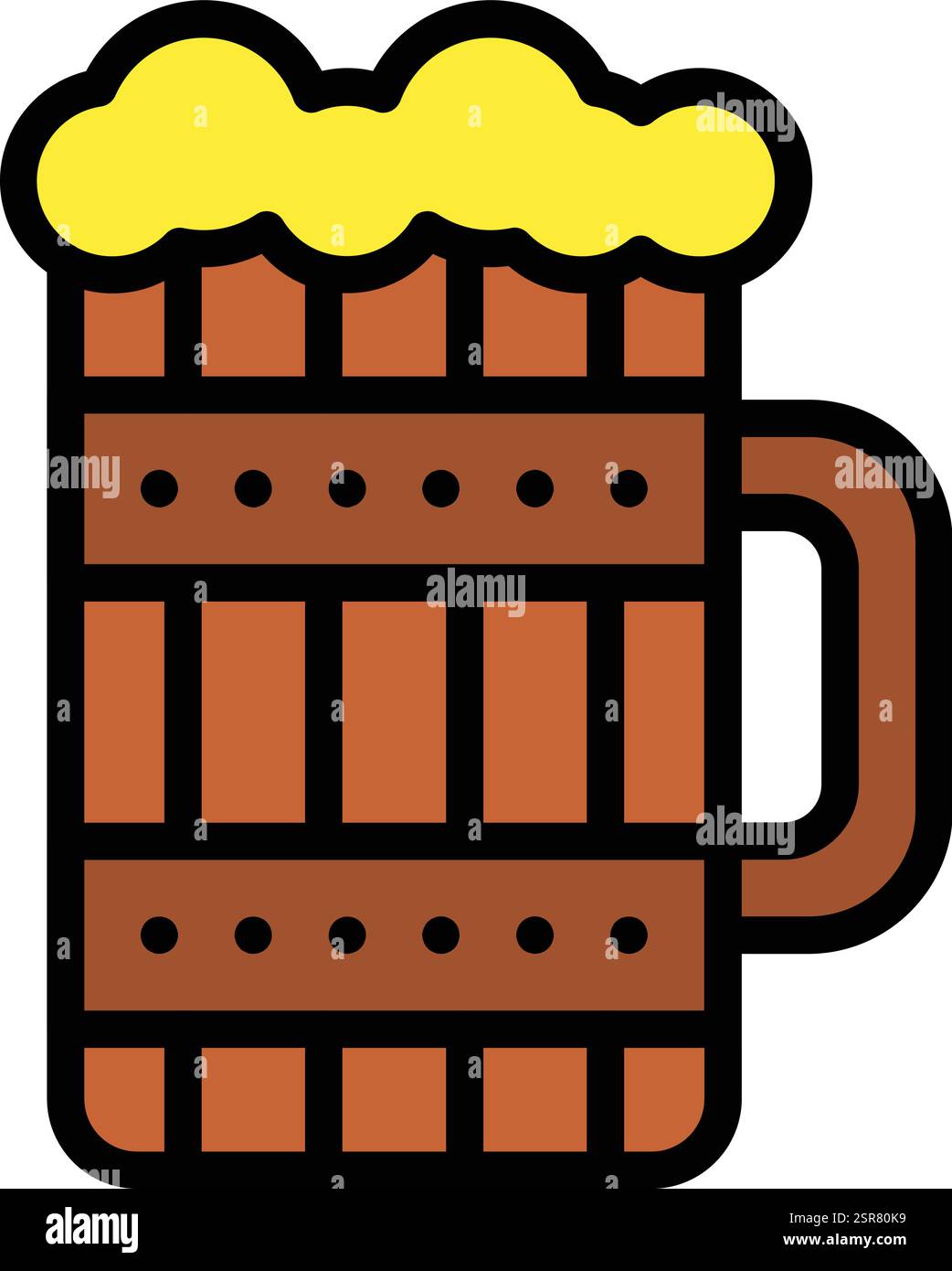 Wooden mug Vector Icon Design Illustration Stock Vector