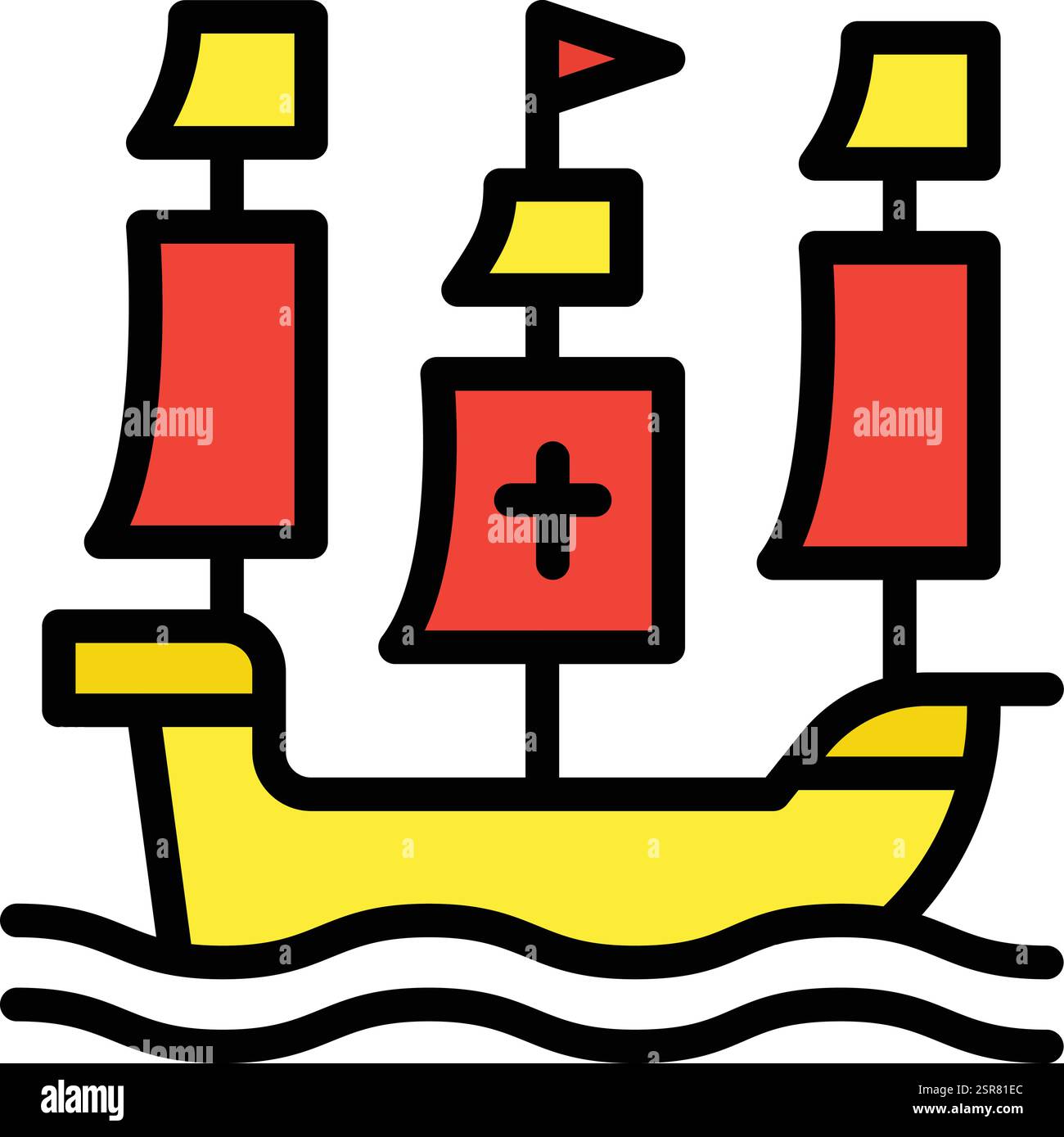 Ship Vector Icon Design Illustration Stock Vector