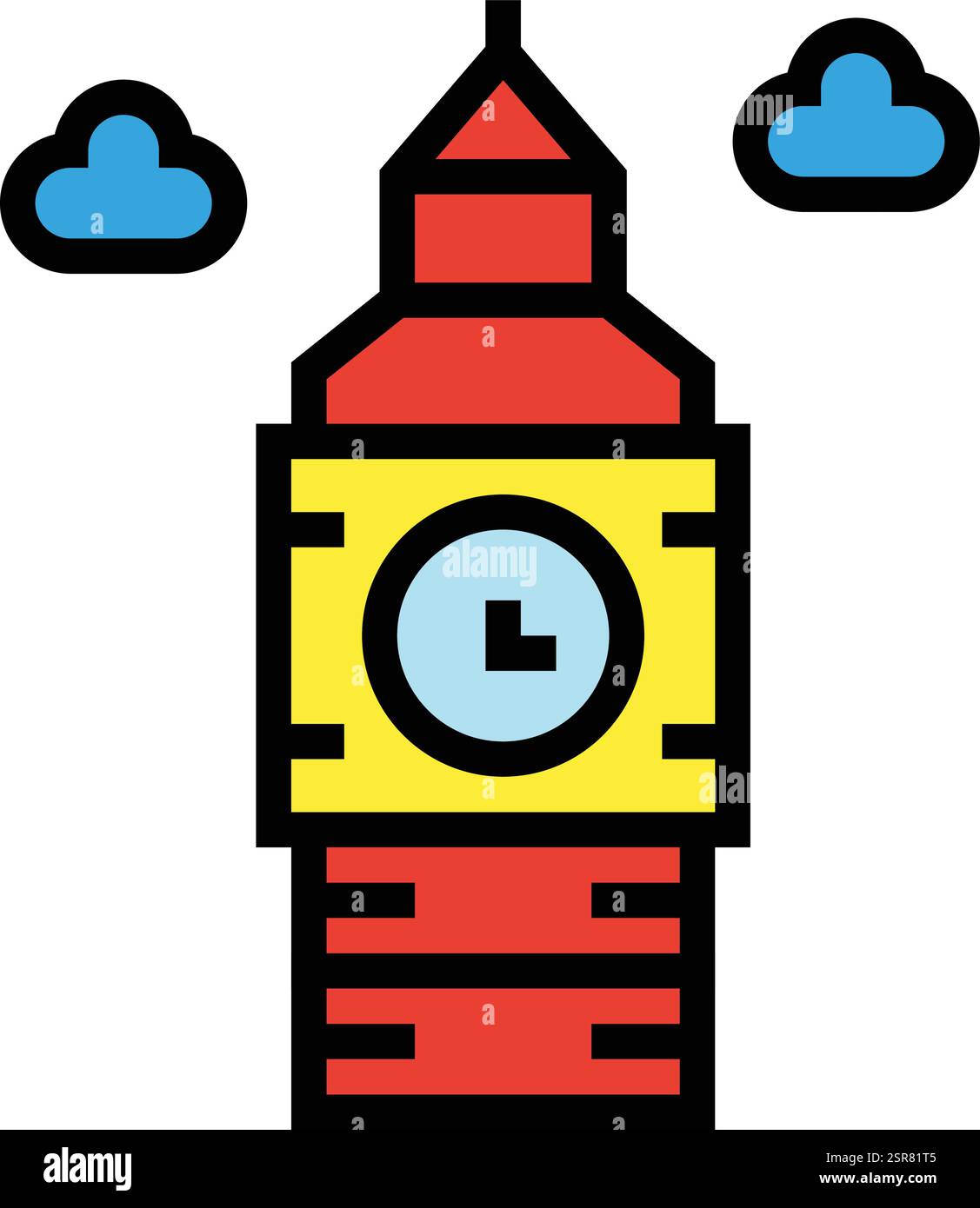 Big ben clock Vector Icon Design Illustration Stock Vector