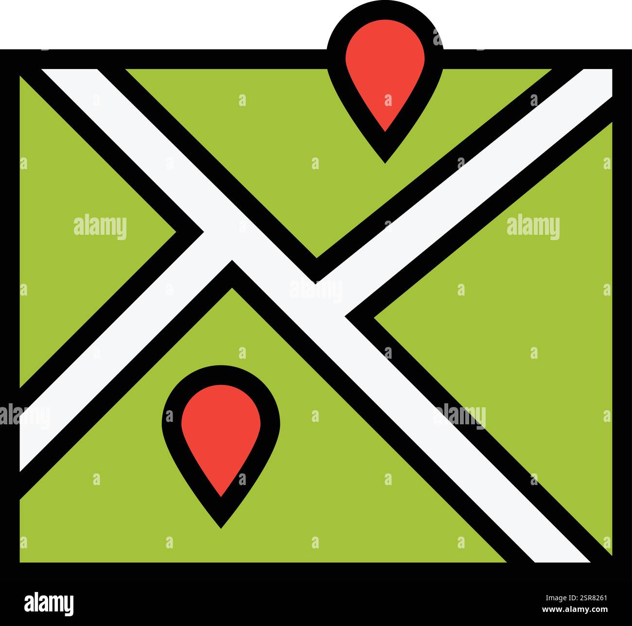 Map Vector Icon Design Illustration Stock Vector