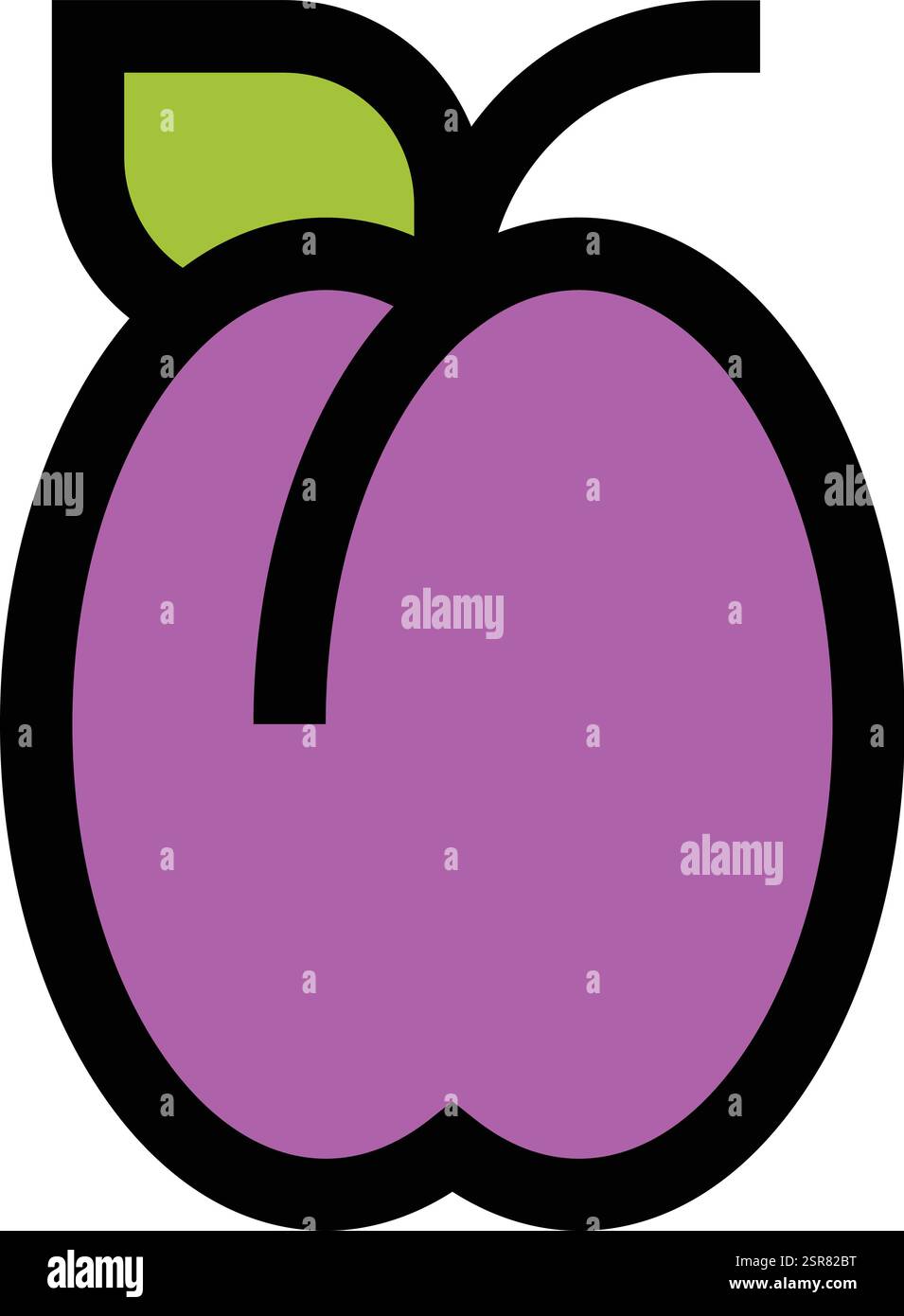 Plum Vector Icon Design Illustration Stock Vector