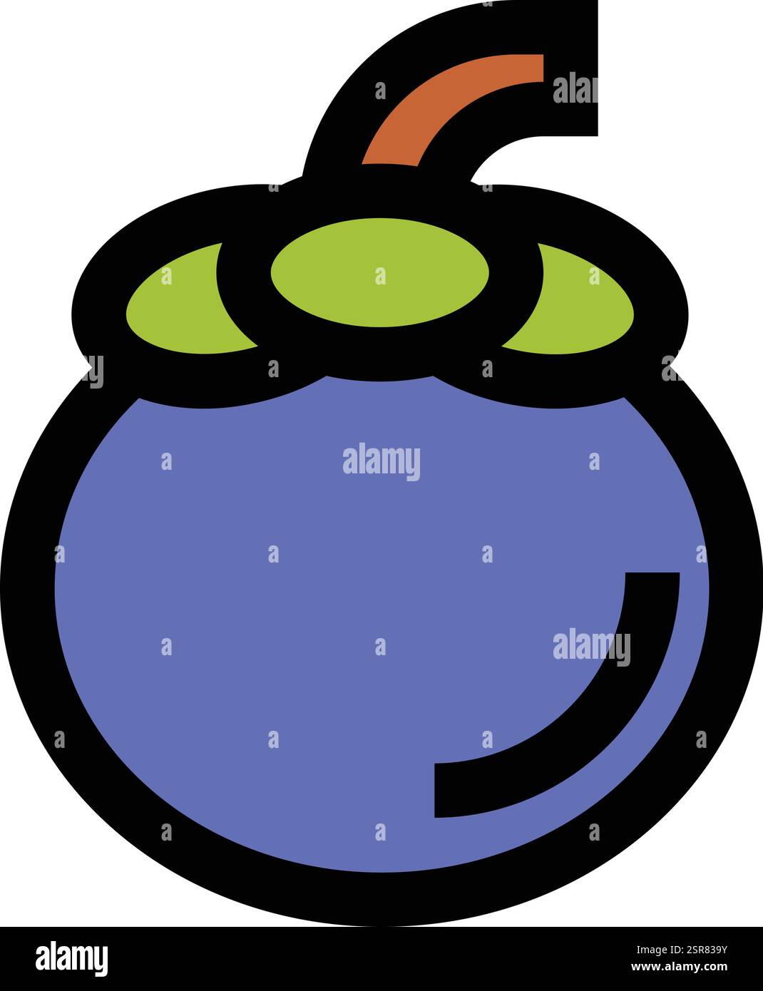 Mangosteen Vector Icon Design Illustration Stock Vector