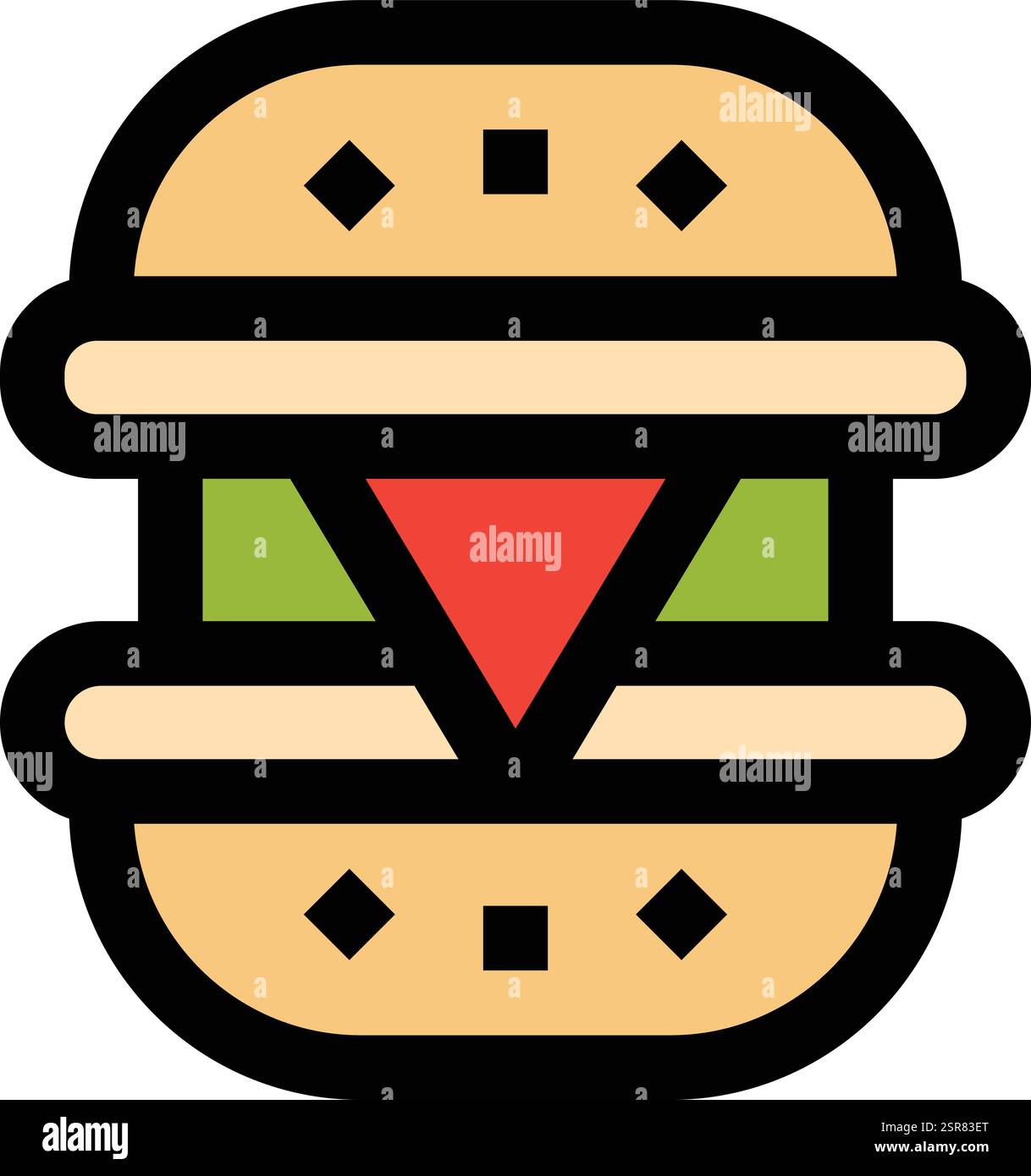 Cheese Burger Vector Icon Design Illustration Stock Vector