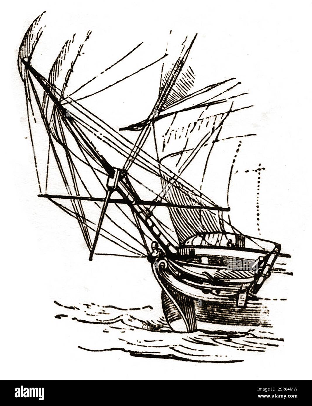 Sailing Ship Terms - Jib Boom Stock Photo