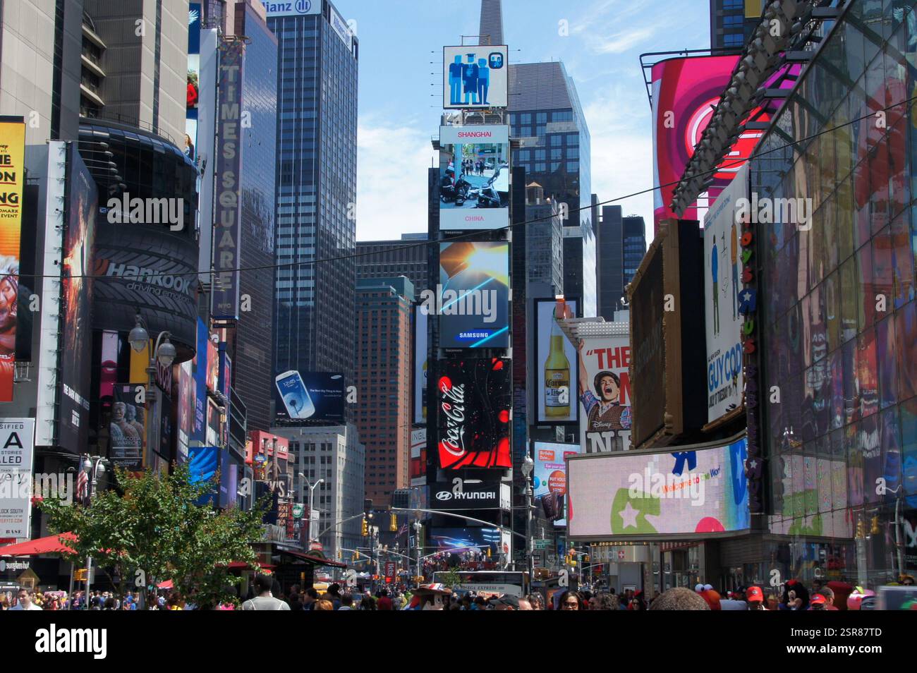 A dazzling display of lights and advertisements fills a Times Square ...