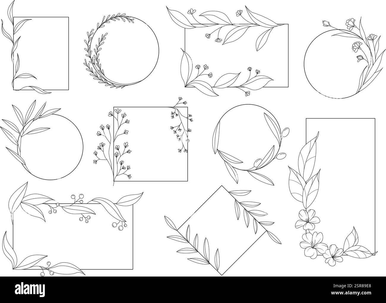 Geometric floral frame vector illustration Stock Vector Image & Art - Alamy