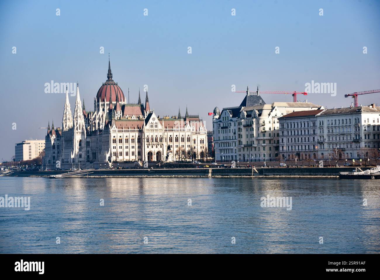 Budapest city, Hungarian capital - Hungarian Parliment Building, view from Danube river. Stock Photo