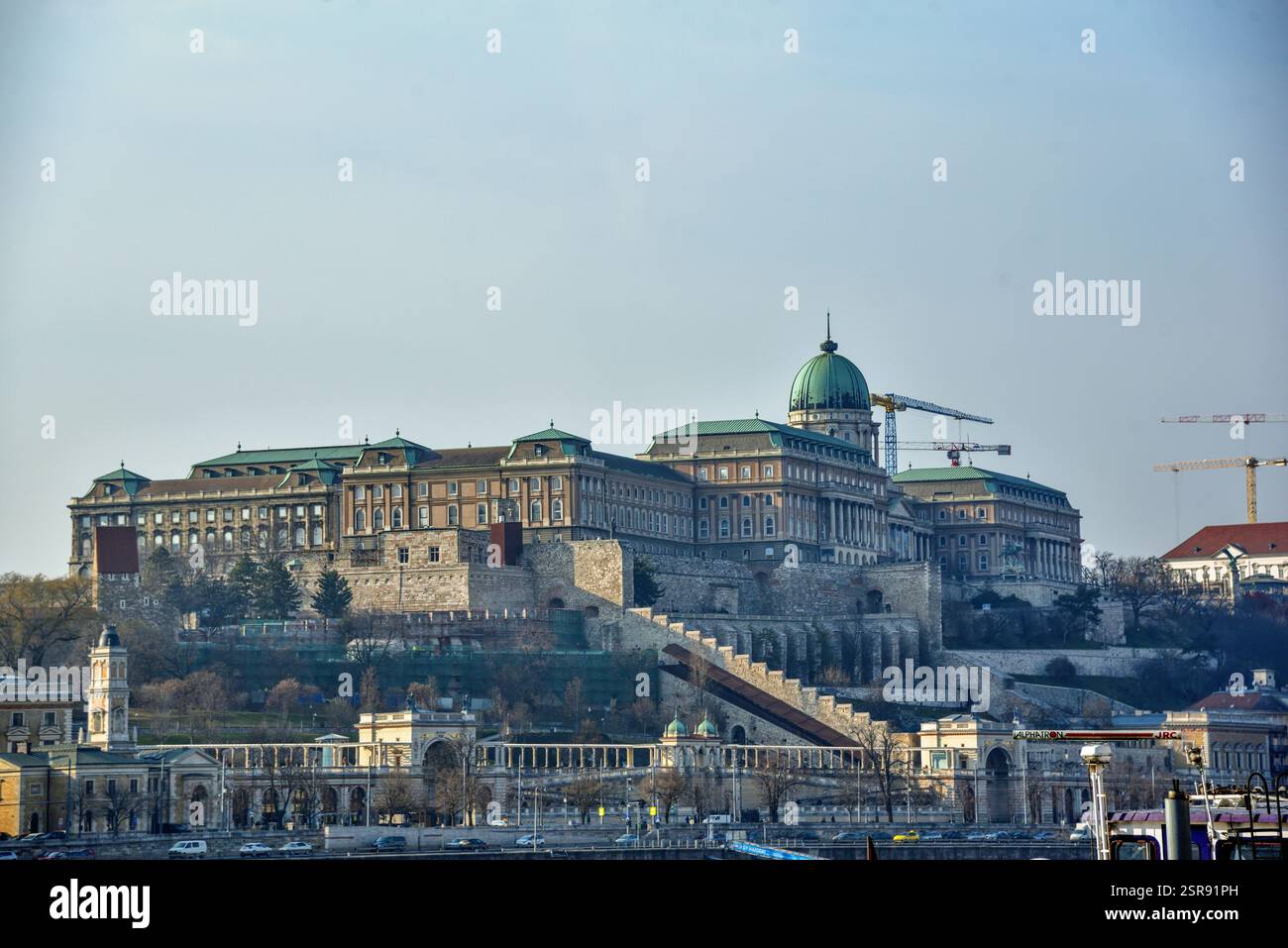 Budapest city, Hungarian capital - city's landmark Buda Castle on the hill. Stock Photo