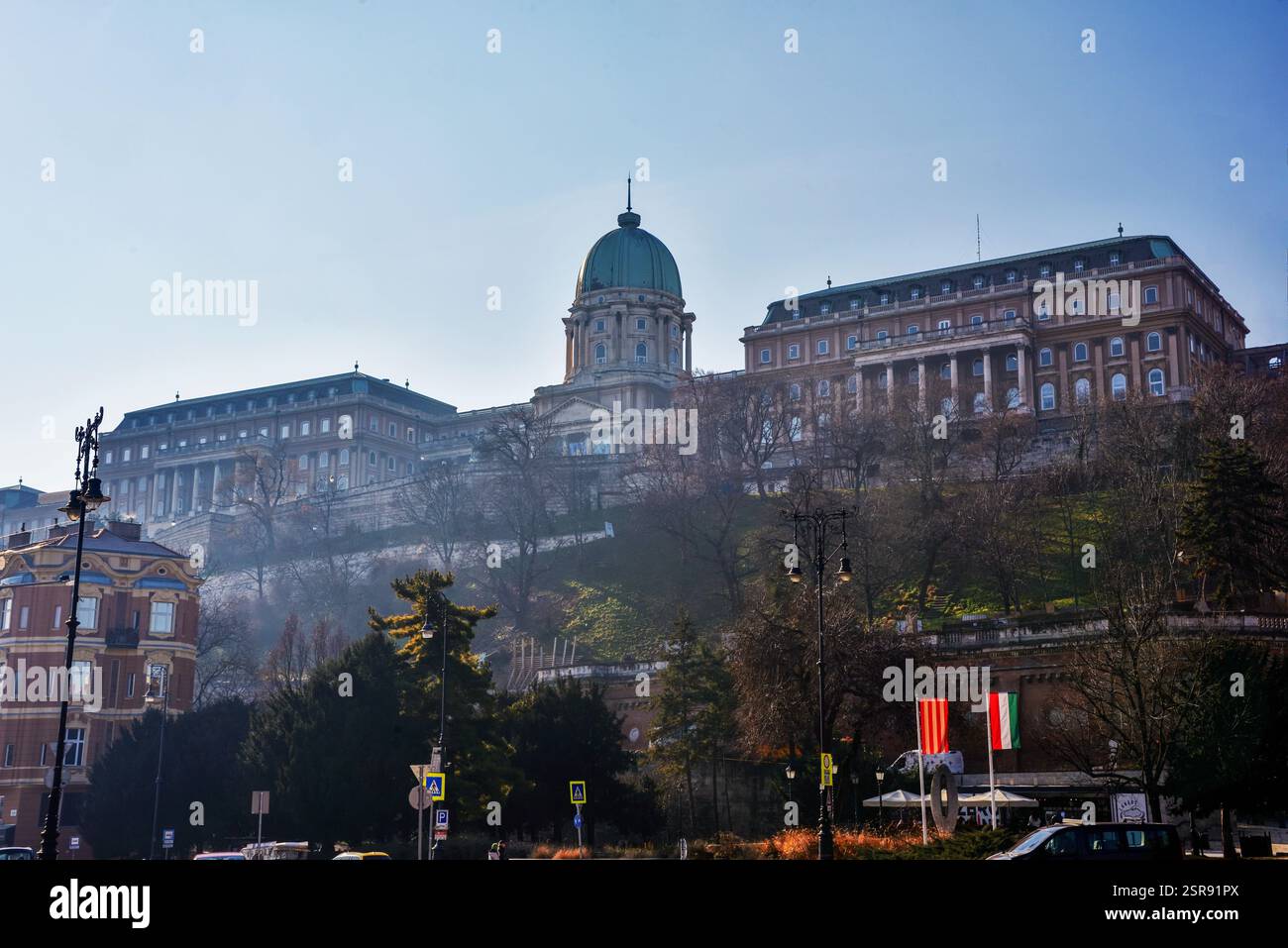 Budapest city, Hungarian capital - city's landmark Buda Castle on the hill. Stock Photo