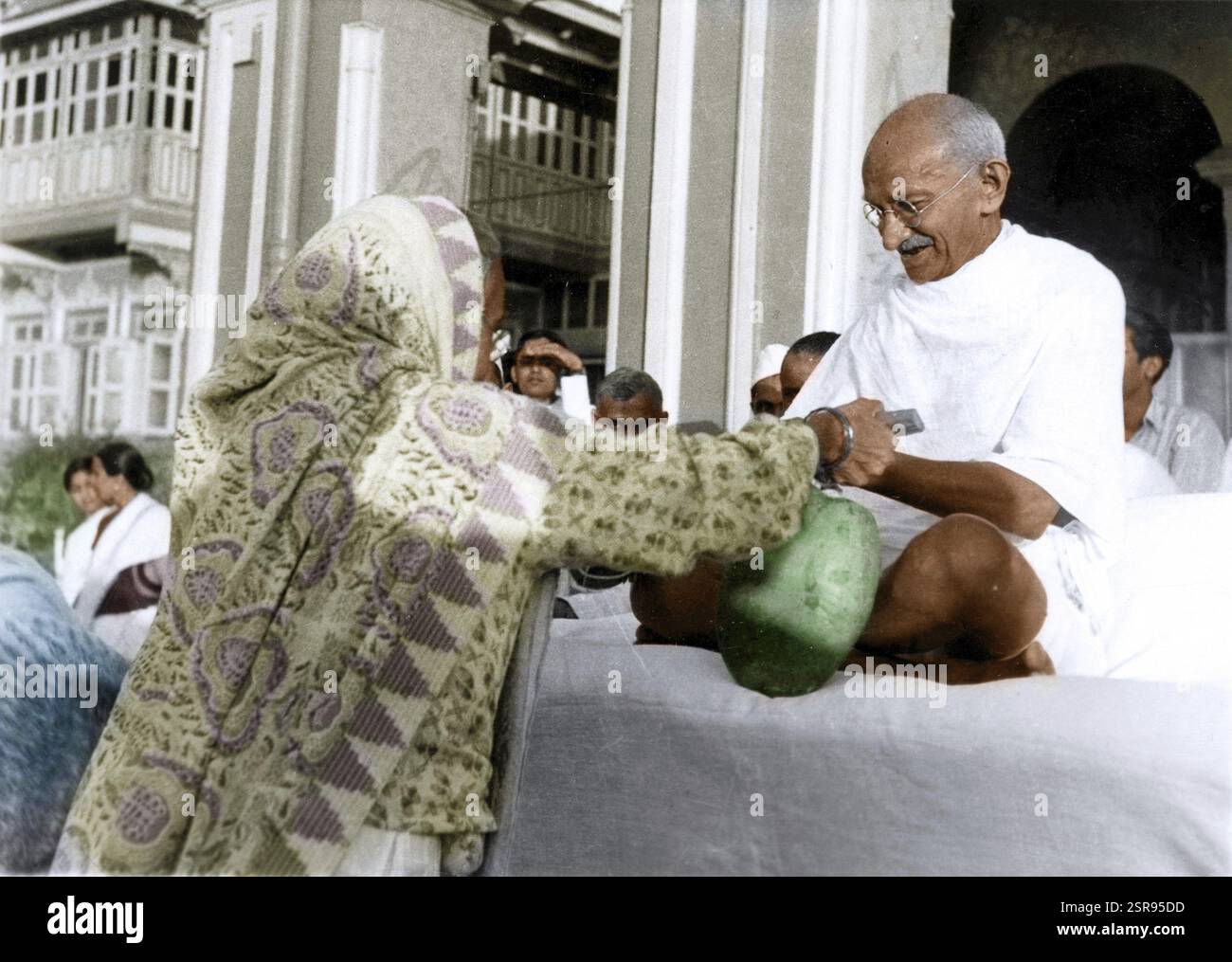 Mahatma Gandhi at public prayer meeting, Rungta House, Mumbai ...