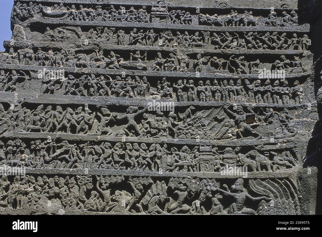 Carving on panel of Kailasa Temple, Ellora, Aurangabad, Maharashtra ...