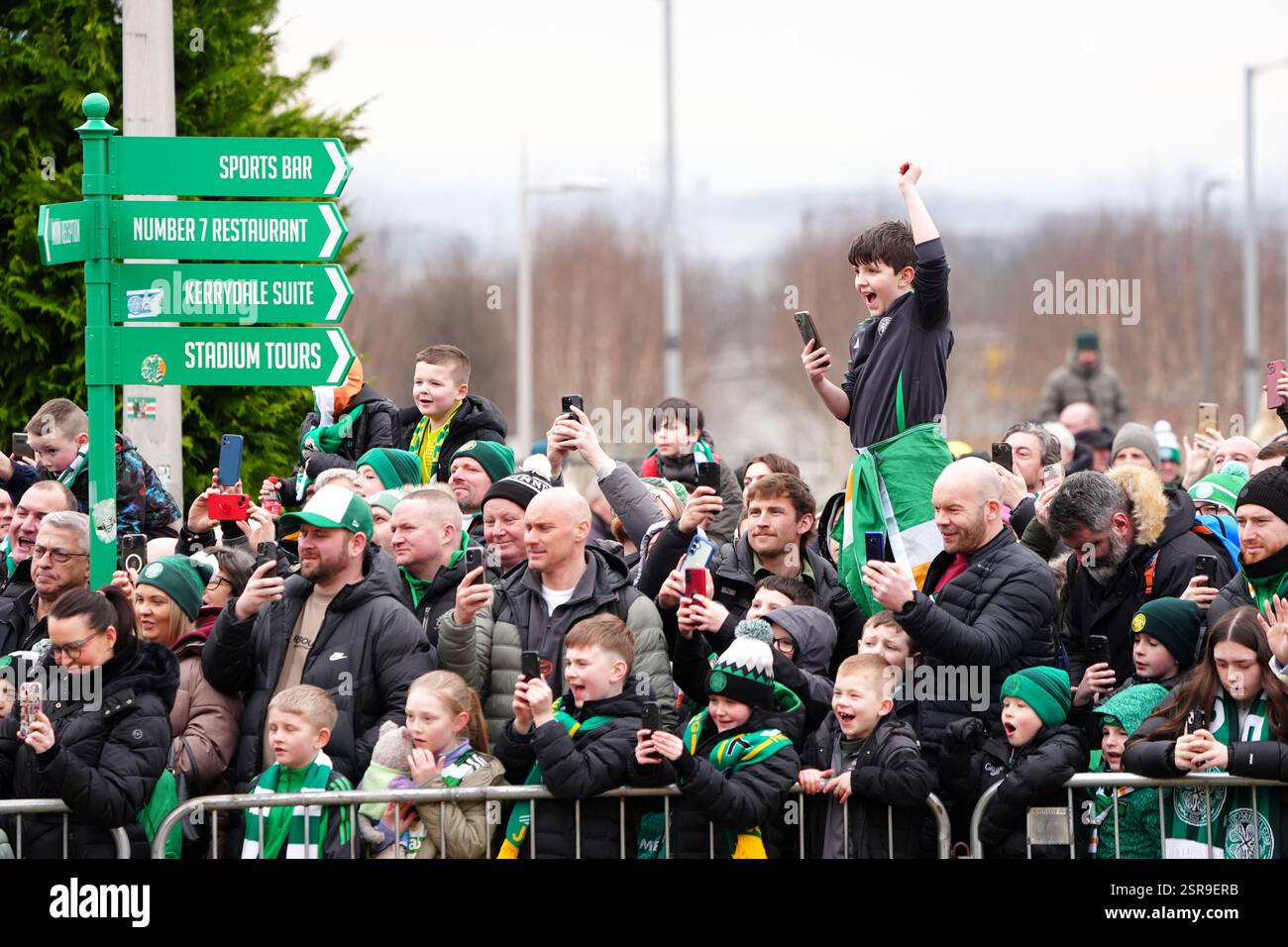 Celtic fans ahead of the William Hill Premiership match at Celtic Park ...