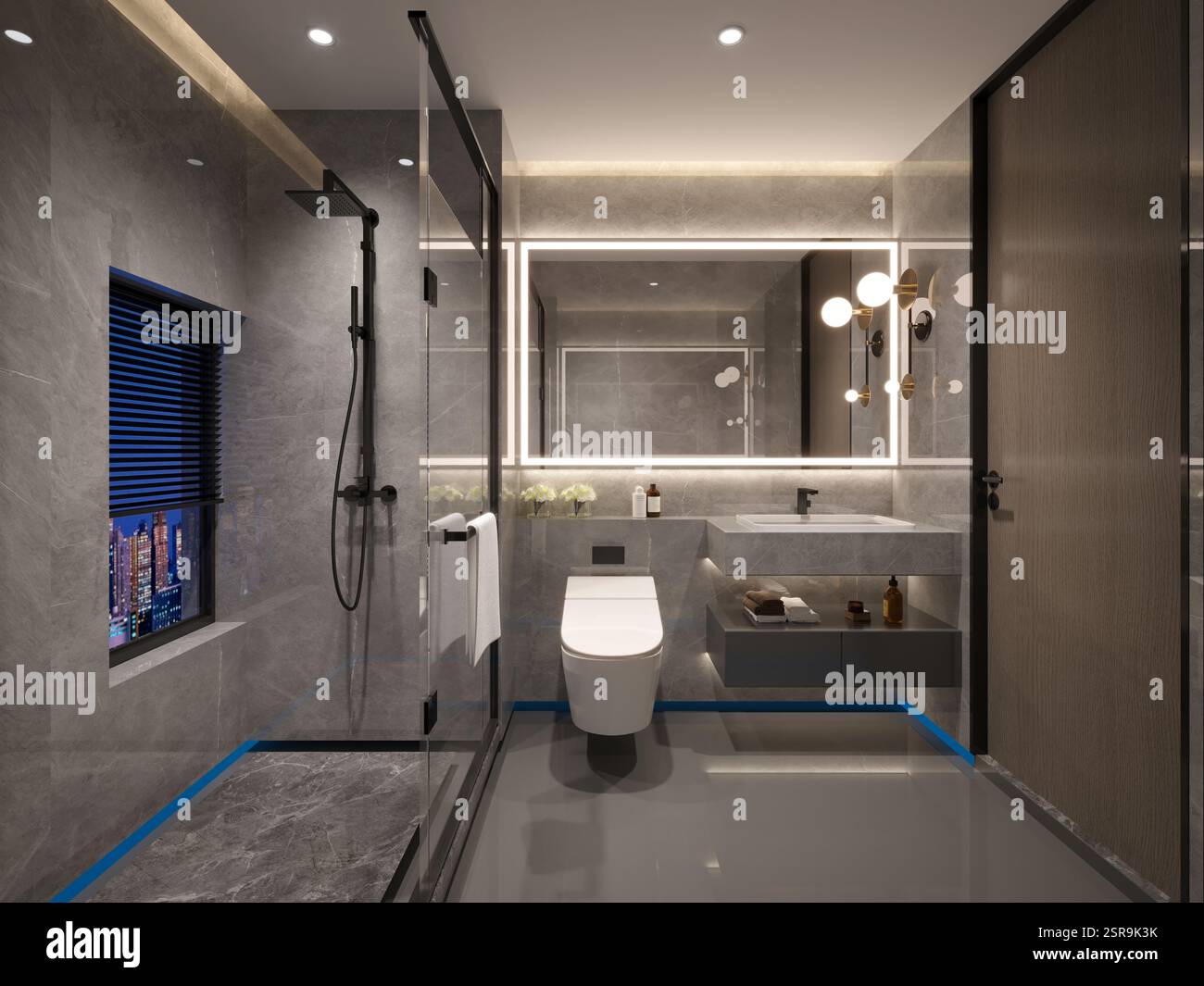 3d render modern bathroom Stock Photo - Alamy