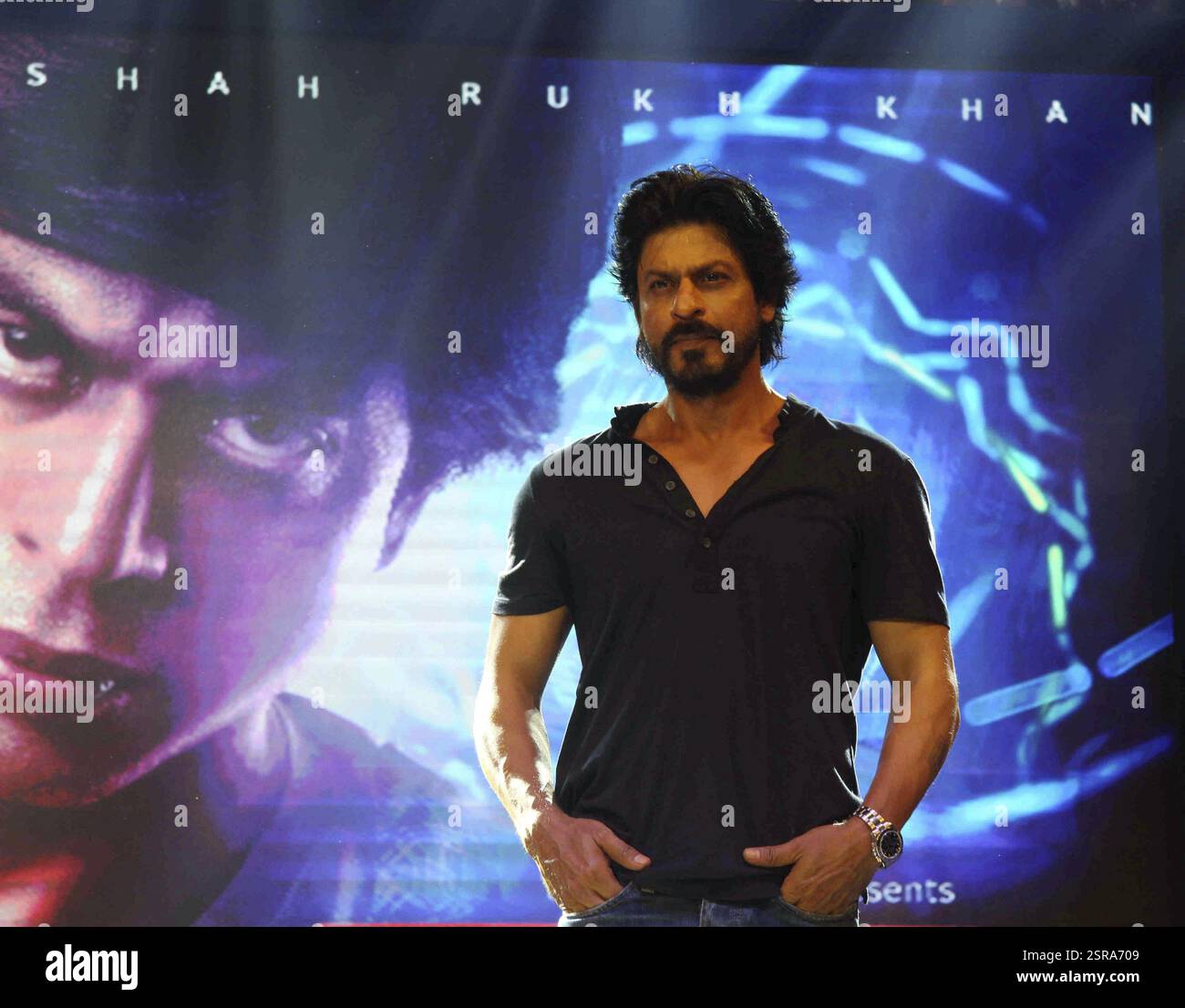 Bollywood actor Shahrukh Khan during the trailer launch of film Fan in ...