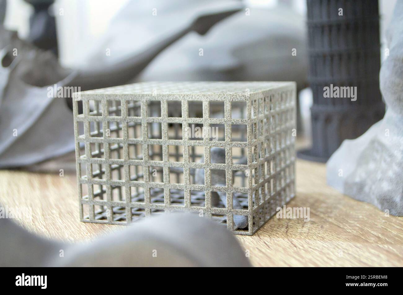 Art object printed on a 3D printer from molten plastic powder. Model ...