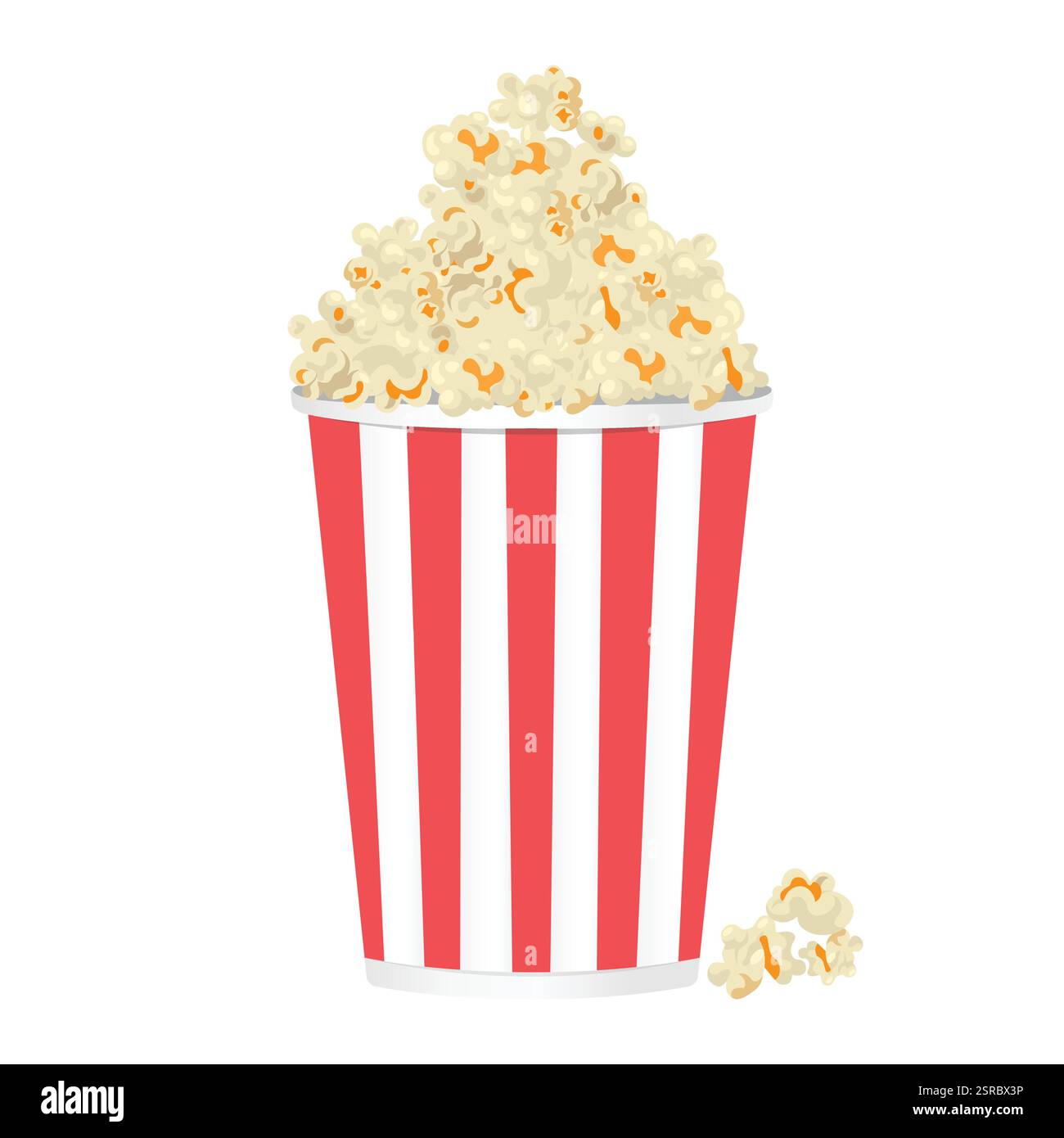 Popcorn Bucket, Movie Snack, Vector Art, Isolated. Vector illustration. Stock Vector