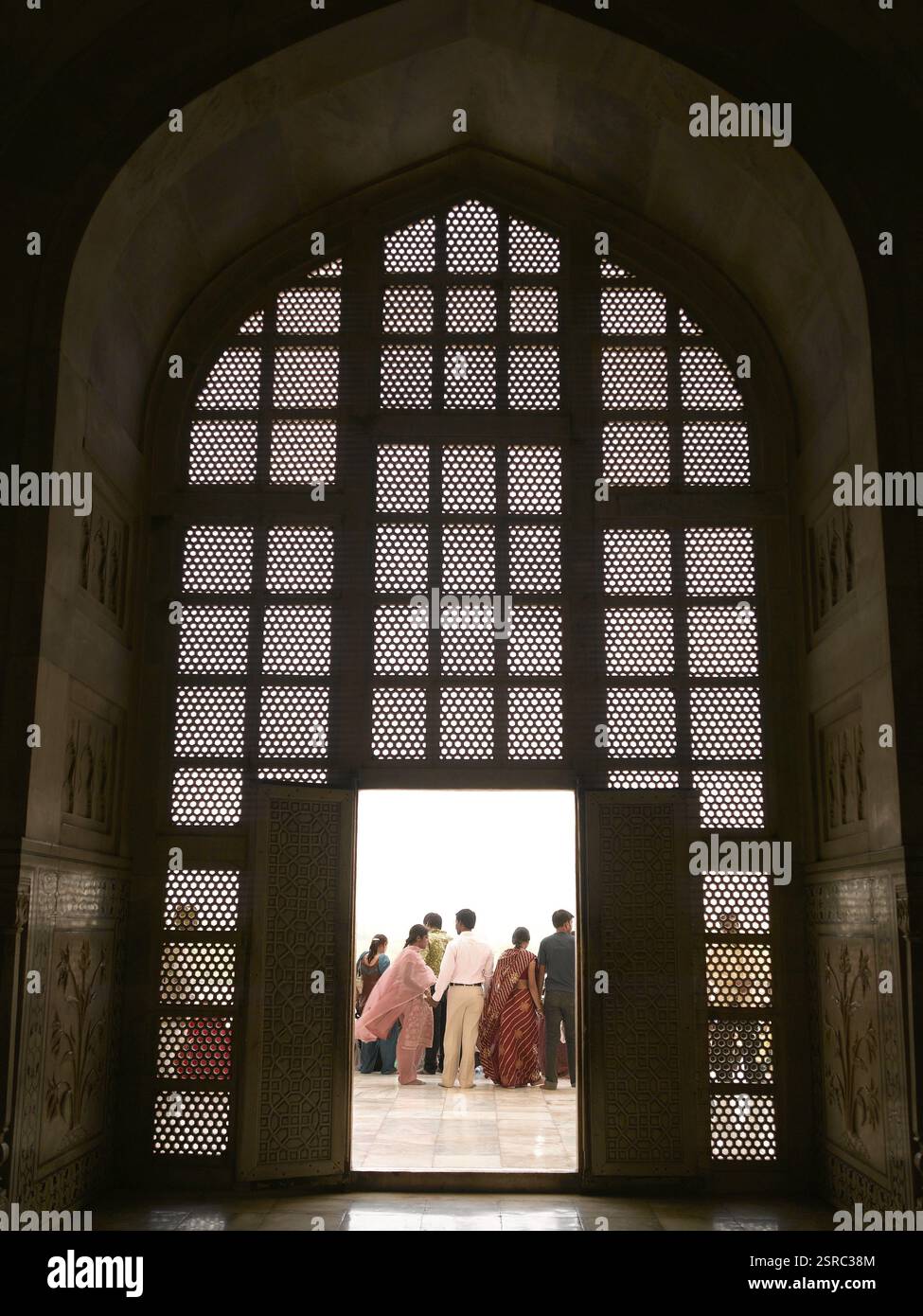 Mhal Window Lattice window of taj Mahal, Agra, Uttar Pradesh, India, Asia Stock ...