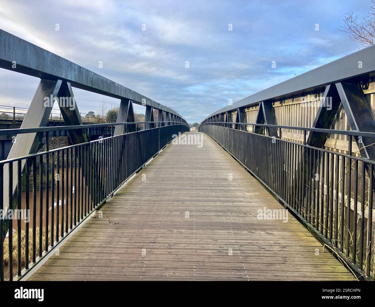 Foot Bridge Over the River Clyst on the Exe Valley Way - Smartphone Captured Stock Image