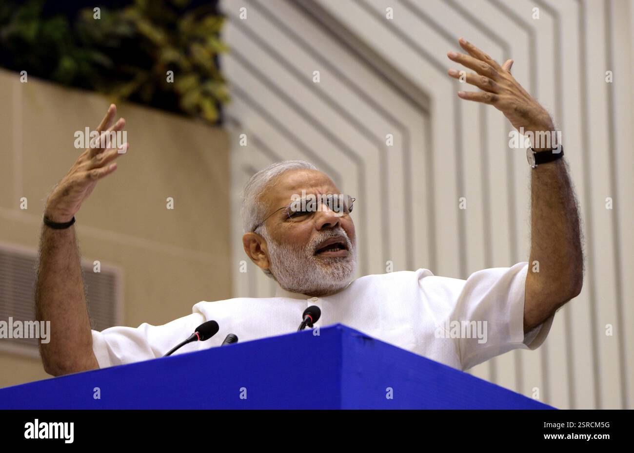 Prime Minister Narendra Modi speaks during the inauguration ceremony of ...