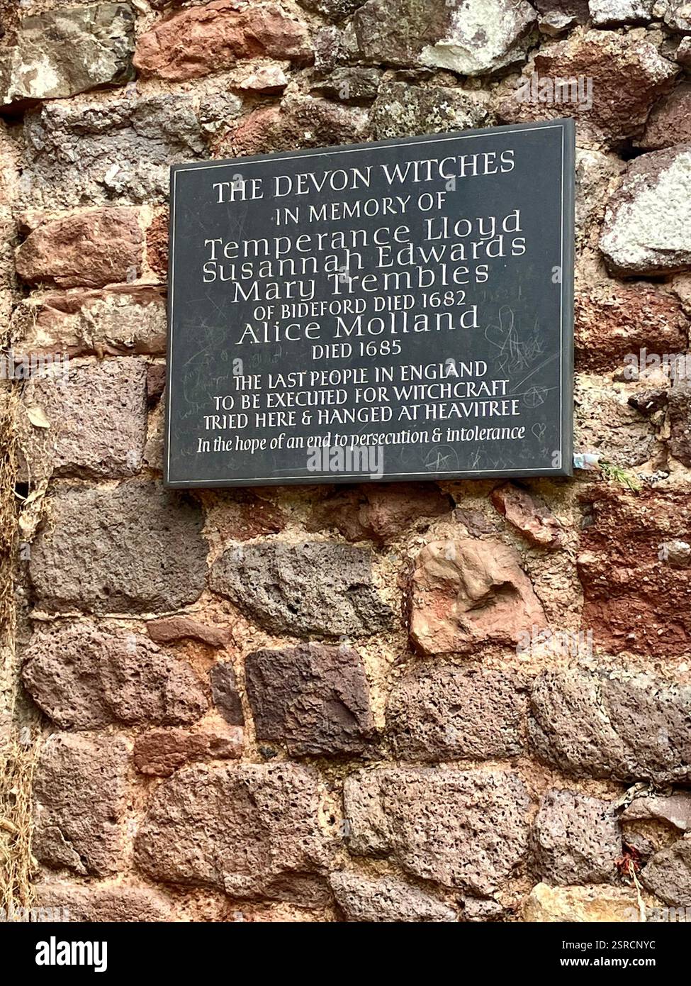 The Devon Witches, Memorial, Rougemont Gardens, Exeter, Devon - Smartphone Captured Stock Image