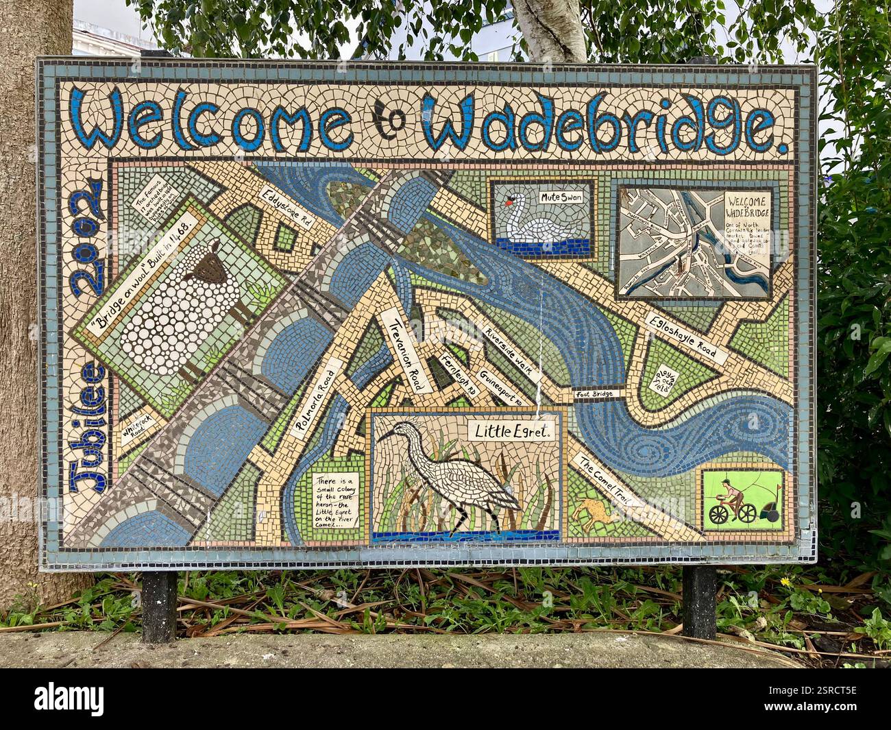 Welcome to Wadebridge Sign, Wadebridge, Cornwall - Smartphone Captured Stock Image