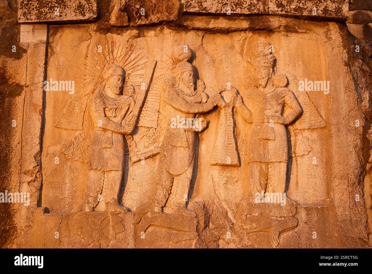 Ancient persian relief in Taq-e Bostan in Kermanshah city, Iran Stock Photo