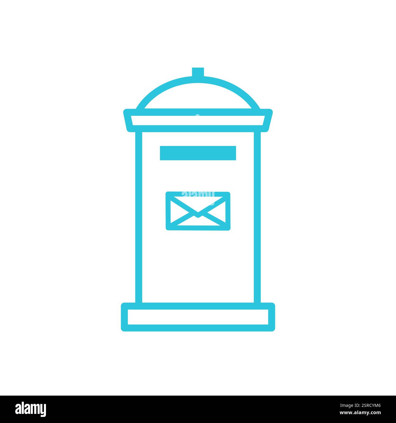 Letter Box Icon Design. Isolated on white. Blue icon set. Stock Vector