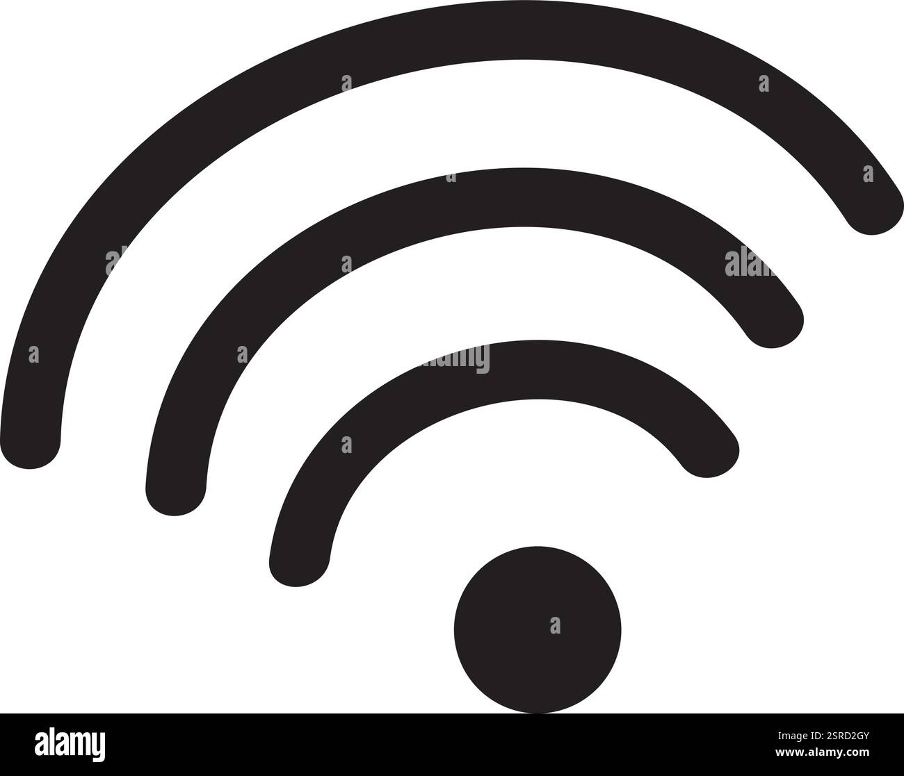 Wifi symbol is representing wireless network and showing internet access, sending and receiving data, modern technology and global connection Stock Vector