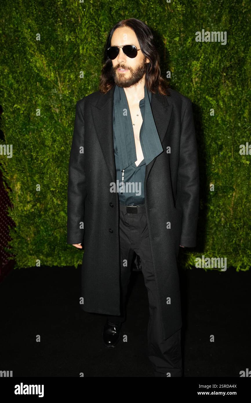 Jared Leto arriving for the Charles Finch and Chanel pre-Bafta party ...