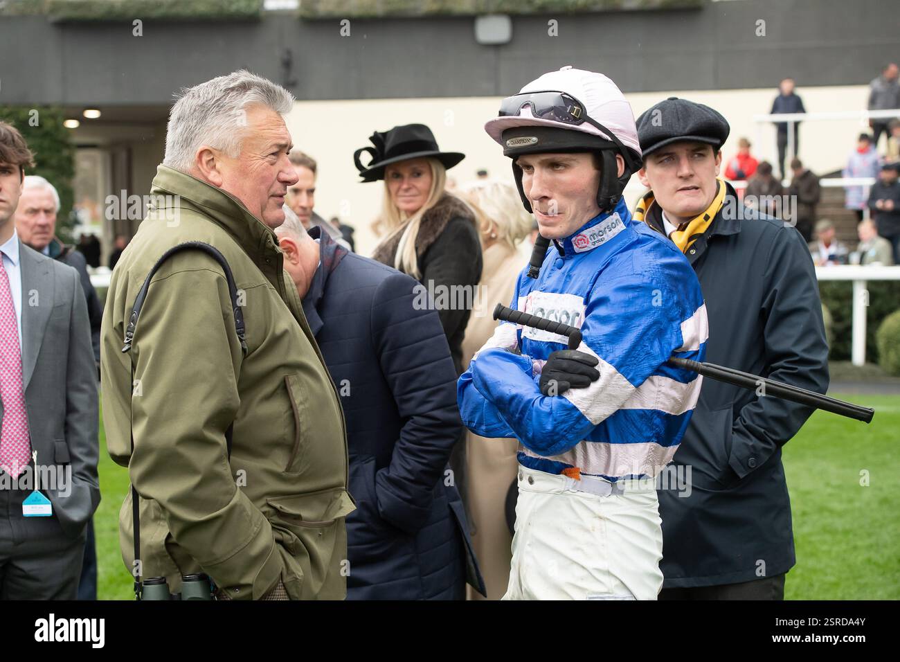 Ascot, Berkshire, UK. 15th February, 2025. Jockey Harry Cobden and ...