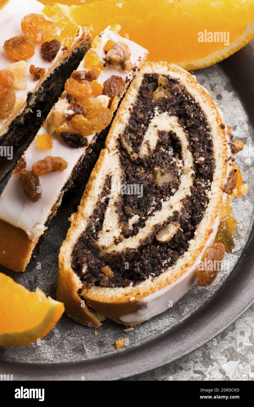 Poppy seed rolls, dessert for christmas Stock Photo