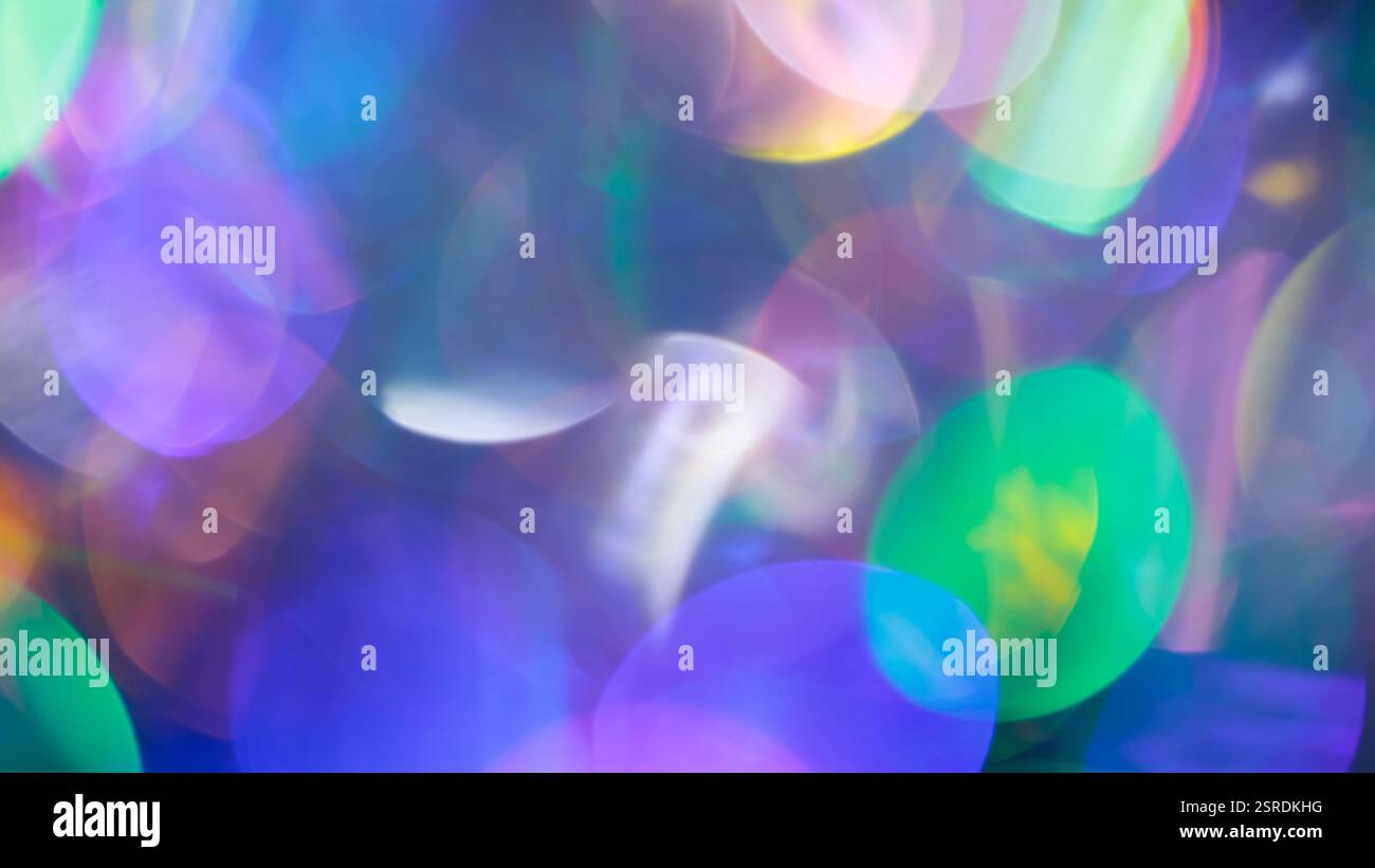 Multicolored Abstract Background with Defocused Spherical Lights and Glowing Gradient Stock Photo